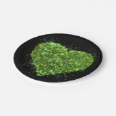 St. Patrick's Day, irisches, glitzerndes Herz Pappteller (Schrägansicht)