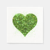 St. Patrick's Day, irisches, glitzerndes Herz Serviette (Vorderseite)