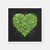 St. Patrick's Day, irisches, glitzerndes Herz Serviette (Vorderseite)