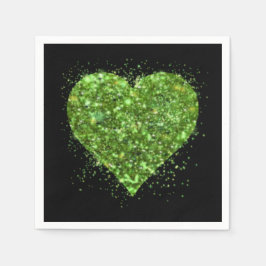 St. Patrick's Day, irisches, glitzerndes Herz Serviette