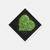 St. Patrick's Day, irisches, glitzerndes Herz Serviette (Ecke)