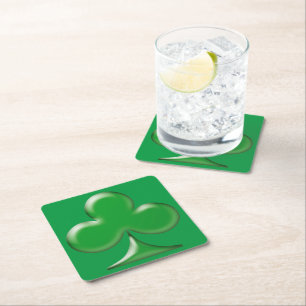 St. Patrick's Day Irisches Grünes Kleeblatt Shamro Rechteckiger Pappuntersetzer