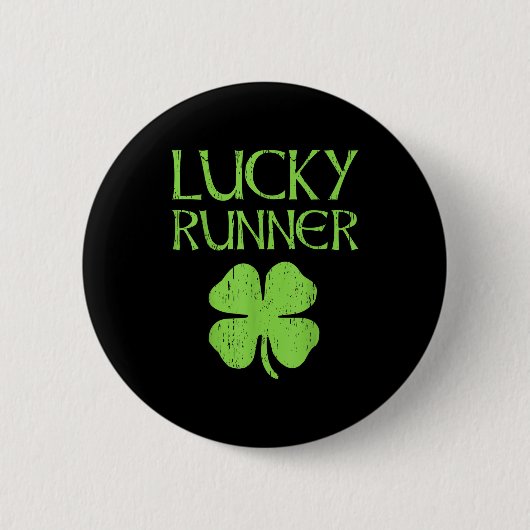 St. Patrick's Day Irisches Laufen für Glückspilze Button (Vorderseite)