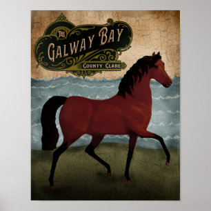 St Patricks Day Irisches Pferd, Handelslabel Poster
