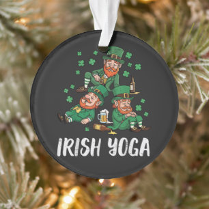 St Patricks Day Irisches Yoga Kobold Saint Paddys Ornament