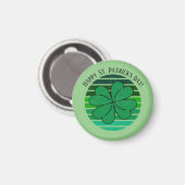 St. Patrick's Day Irish 4 Leaf Clover Retro Magnet (Vorderseite/Rückseite)