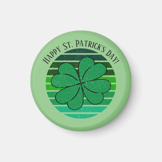 St. Patrick's Day Irish 4 Leaf Clover Retro Magnet (Vorne)