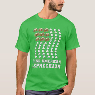 St Patricks Day Irish American Flag Beer Kleeblatt T-Shirt