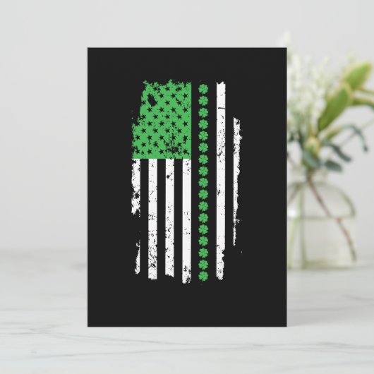 St. Patrick's Day Irish American Flag Einladung (Stehend Vorderseite)