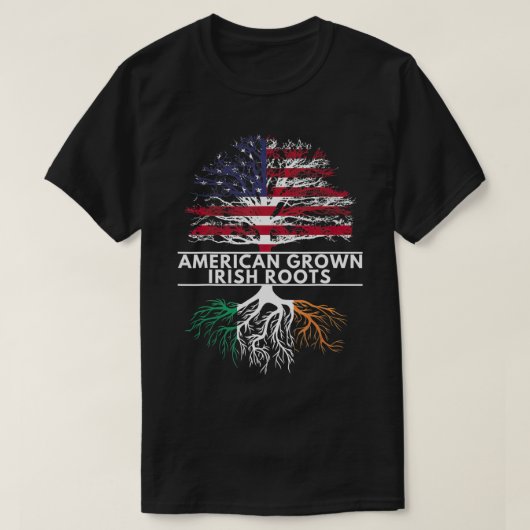 St Patricks Day Irish American Flag Groots G T-Shirt (Design vorne)