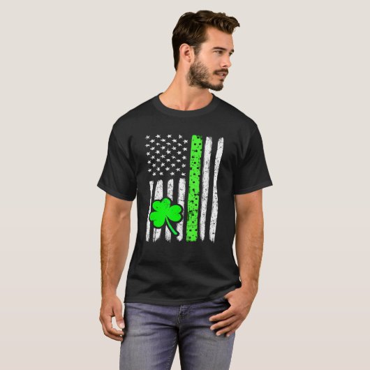 St Patrick's Day Irish American Flag Happy St Pat T-Shirt (Vorne ganz)