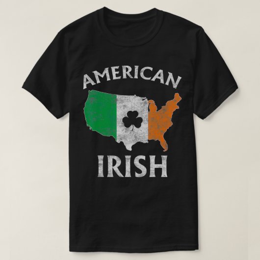 St Patricks Day Irish American Flag Irland T-Shirt (Design vorne)