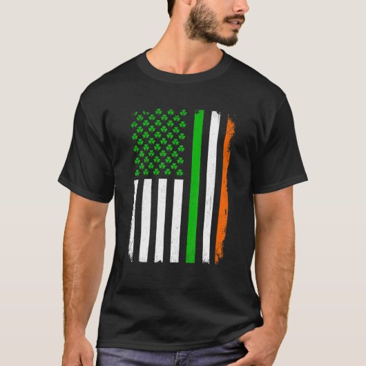 St. Patrick's Day Irish American Flag Kleeblatt Me T-Shirt (Vorderseite)