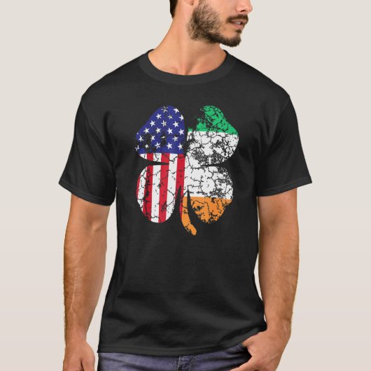 St Patrick's Day Irish American Flag Kleeblatt Men T-Shirt (Vorderseite)