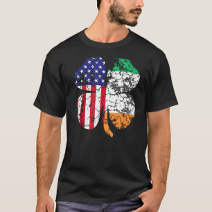 St Patrick's Day Irish American Flag Kleeblatt Men T-Shirt