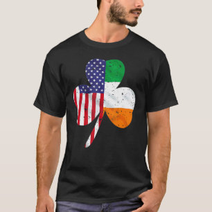 St Patrick's Day Irish American Flag Kleeblatt Sai T-Shirt