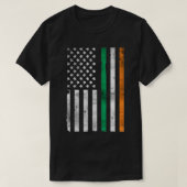 St Patricks Day Irish American Flag Kleeblatt T-Shirt (Design vorne)