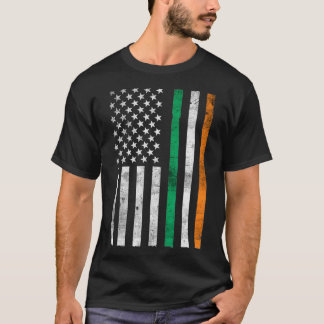 St Patricks Day Irish American Flag Kleeblatt T-Shirt