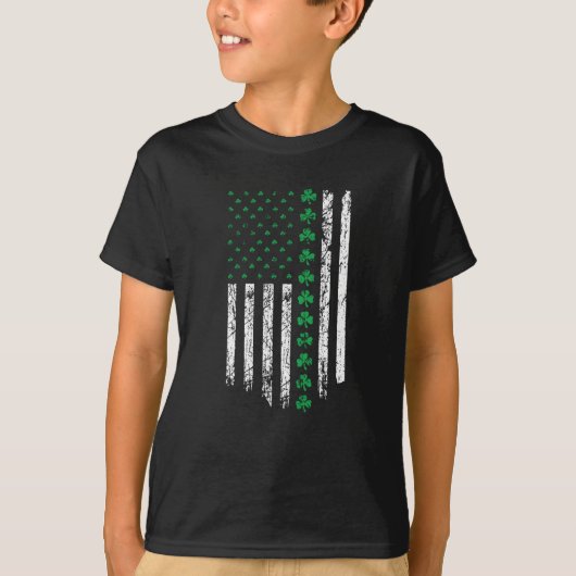 St. Patrick's Day Irish American Flag Retro T-Shirt (Vorderseite)