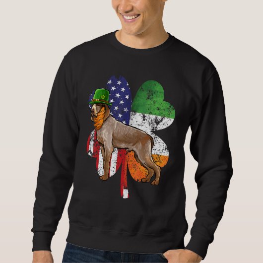 St Patricks Day Irish American Flag Spinoni Italia Sweatshirt (Vorderseite)