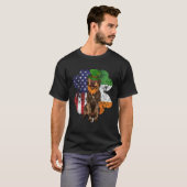 St Patricks Day Irish American Wirehaired Pointing T-Shirt (Vorne ganz)