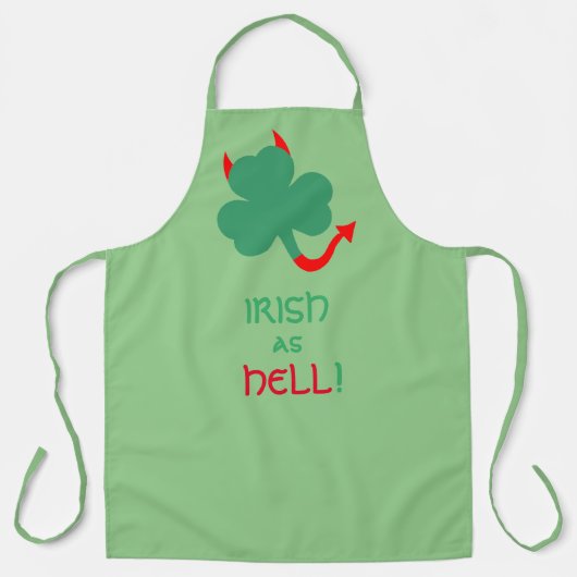 St Patricks Day Irish As Hell Kleeblatt Schürze (Vorderseite)