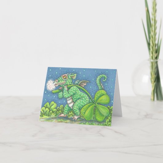 St Patricks Day IRISH BABY DRAGON NOTE CARD Blank Karte (Vorderseite)