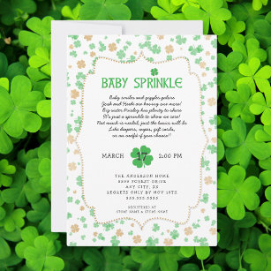 St Patrick's Day Irish Baby Sprinkle Dusche Einladung
