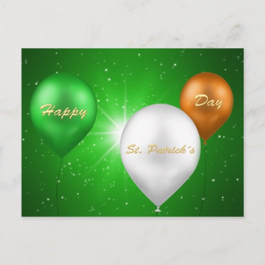 St. Patrick's Day Irish Balloons - Postcard Postkarte (Vorderseite)