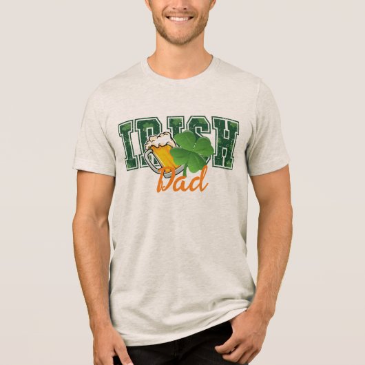 St. Patrick's Day Irish Beer Clover Vater T - Shir Tri-Blend Shirt (Vorderseite)