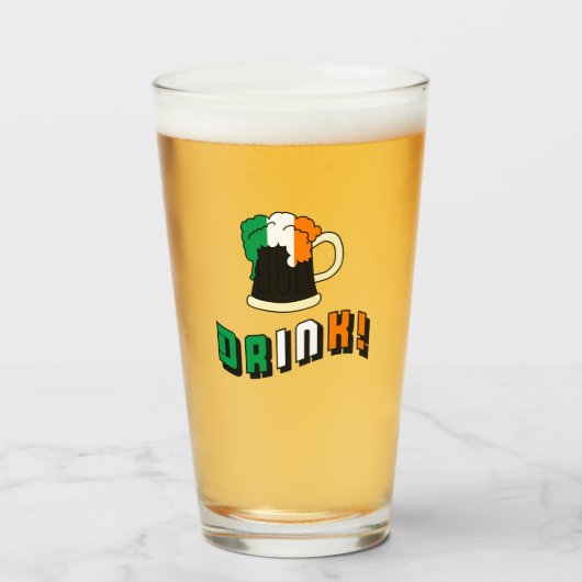 St Patricks Day Irish Beer Funny Pint Glas (Vorne (Gefüllt))