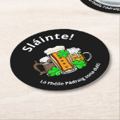 ST PATRICKS DAY Irish Bers Runder Pappuntersetzer (Angewinkelt)
