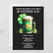 St Patrick's Day Irish Bierleder mit Kleeblatt Einladung (Vorderseite)