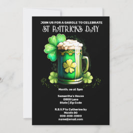 St Patrick's Day Irish Bierleder mit Kleeblatt Einladung