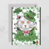 St. Patrick's Day Irish Cat Postcard Postkarte (Vorne/Hinten)