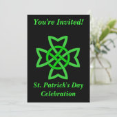 St Patricks Day Irish Celebration Kelte Knot Einladung (Stehend Vorderseite)
