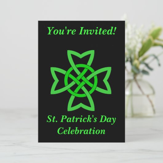 St Patricks Day Irish Celebration Kelte Knot Einladung (Stehend Vorderseite)
