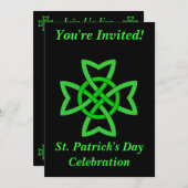 St Patricks Day Irish Celebration Kelte Knot Einladung (Vorne/Hinten)