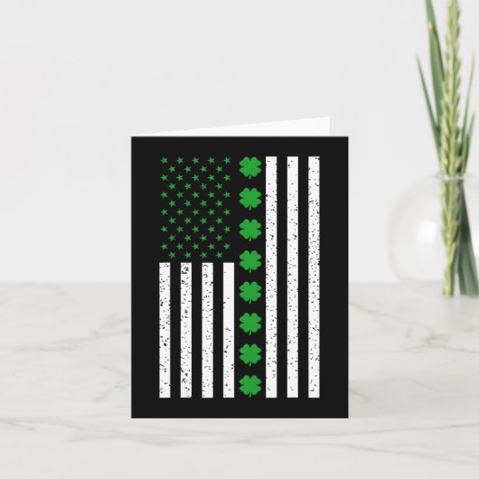 St Patricks Day Irish Clover American Flag Karte (Vorderseite)