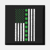 St Patricks Day Irish Clover American Flag Magnet (Vorne)