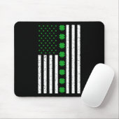 St Patricks Day Irish Clover American Flag Mousepad (Mit Mouse)