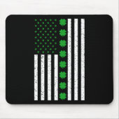 St Patricks Day Irish Clover American Flag Mousepad (Vorne)