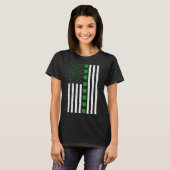 St Patricks Day Irish Clover American Flag T-Shirt (Vorne ganz)
