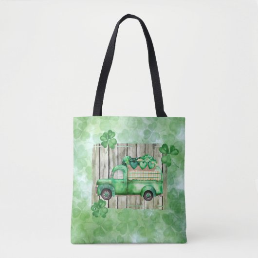 St. Patrick's Day Irish Clovers Vintag Truck Tasche (Vorderseite)