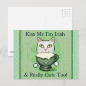 St. Patrick's Day Irish Coffee Cat Postkarte (Vorne/Hinten)
