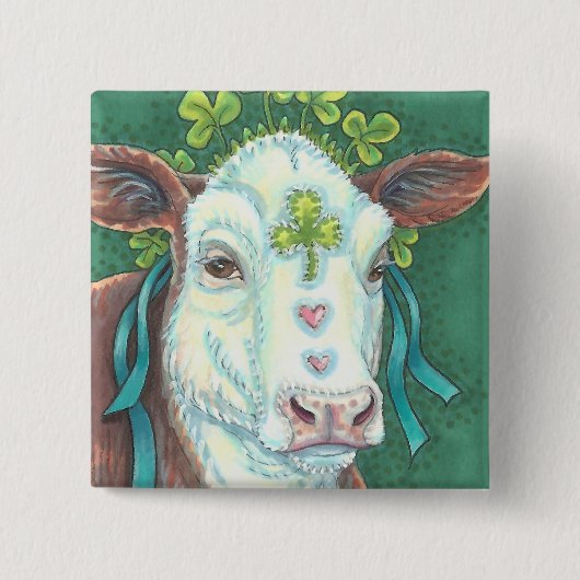 ST. PATRICK'S DAY IRISH COW BUTTON Square (Vorderseite)
