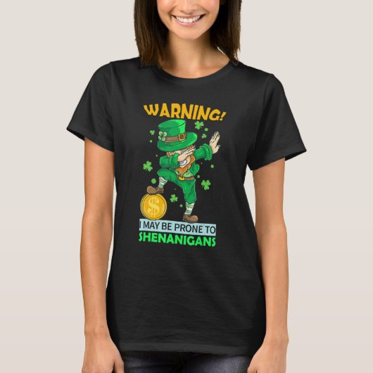 St Patricks Day Irish Dabbing Leprechaun Shenaniga T-Shirt (Vorderseite)
