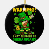 St Patricks Day Irish Dabbing Leprechaun St Patric Keramik Ornament (Vorne)