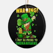 St Patricks Day Irish Dabbing Leprechaun St Patric Keramik Ornament (Links)