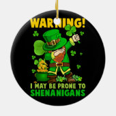St Patricks Day Irish Dabbing Leprechaun St Patric Keramik Ornament (Hinten)